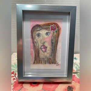 Silver Framed original watercolour “ Pretty In Pink”